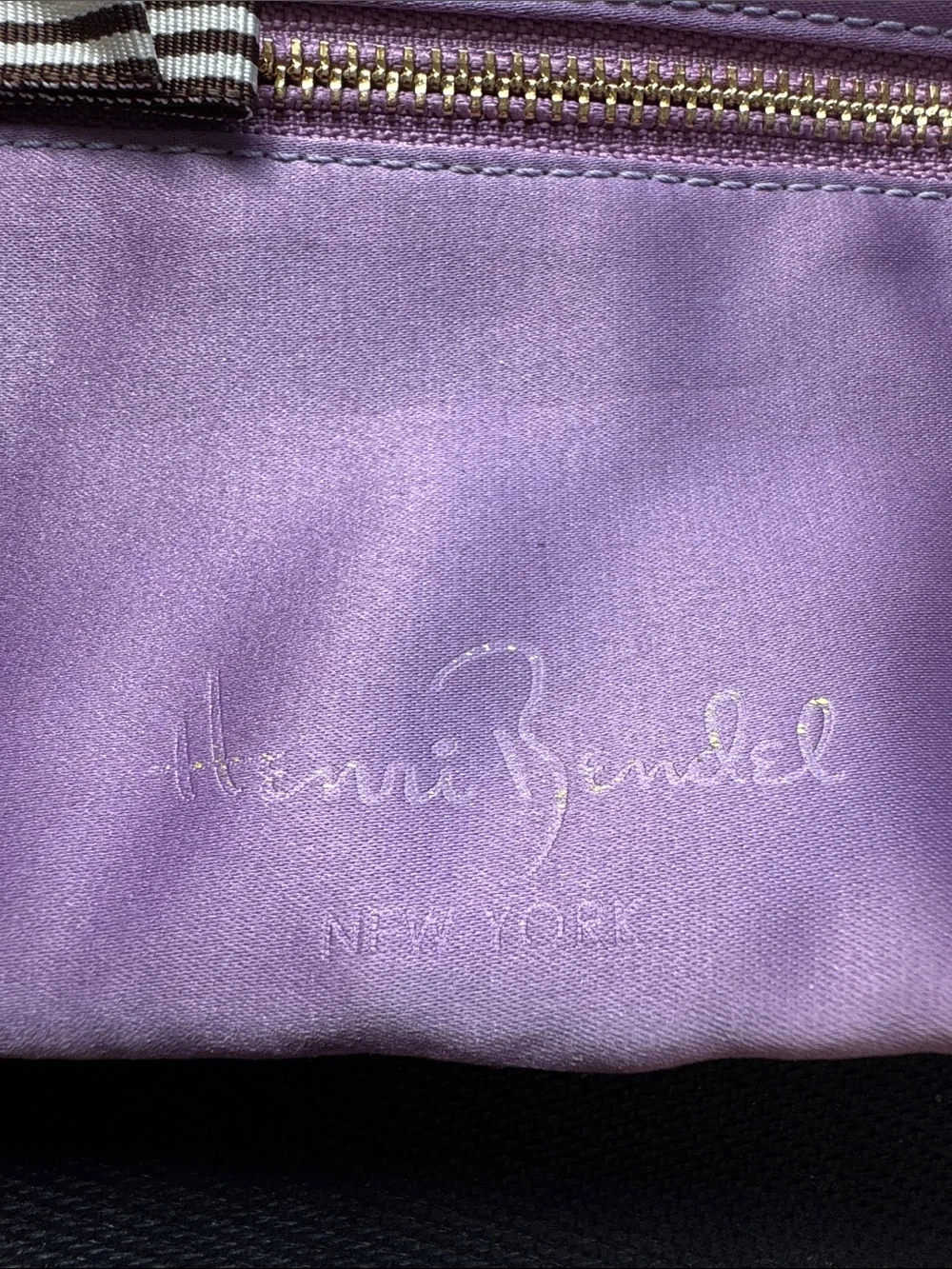 henri bendel Black and White Striped Roll-Up Jewelry Pouch